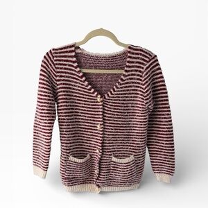 Hand Crafted Gorgeous Striped Cardigan Pockets Buttons Layer Work Travel Casual